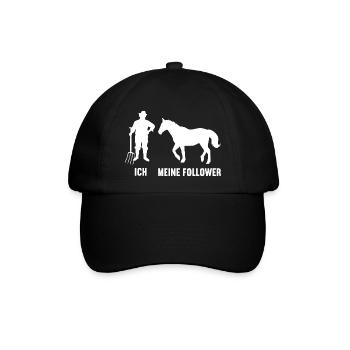 Ich Meine Follower Pferd Pferde Reiter Reiterin - Baseballkappe - Schwarz/Schwarz - Vorne
