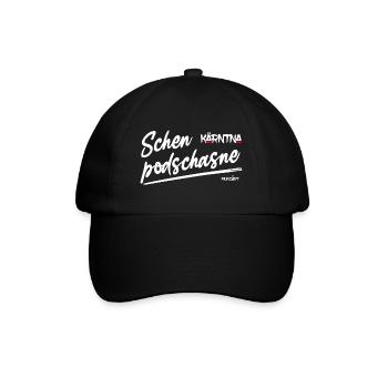 Kärntner Mundart Schen podschasne schön ruhig - Baseballkappe - Schwarz/Schwarz - Vorne