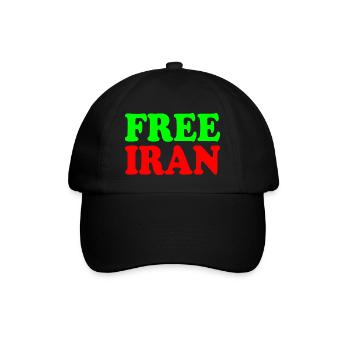 Free iran - Baseballkappe - Schwarz/Schwarz - Vorne