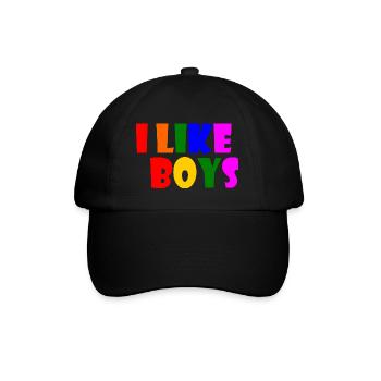 I like boys - Baseballkappe - Schwarz/Schwarz - Vorne