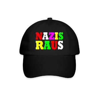 Nazis raus - Baseballkappe - Schwarz/Schwarz - Vorne