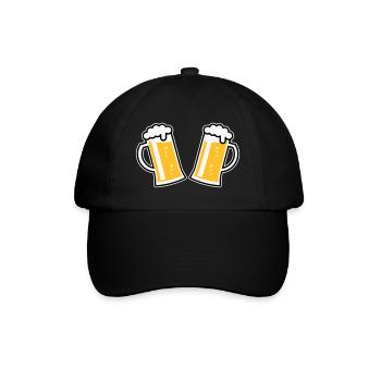 2 Maßkrüge Prosten (Bier / Bierseidel / 3C) - Baseballkappe - Schwarz/Schwarz - Vorne