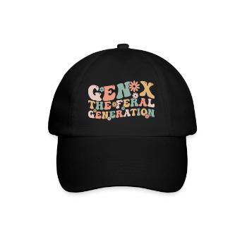 Gen X Die wilde Generation Lustig Generation X - Baseballkappe - Schwarz/Schwarz - Vorne