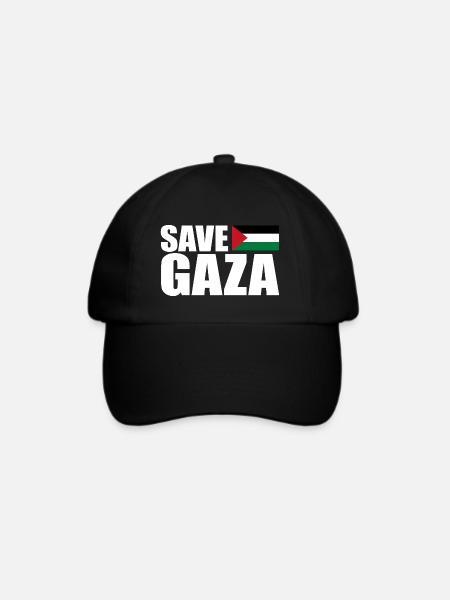 Save gaza - Baseballkappe - Schwarz/Schwarz
