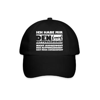 Rettungsdienst - Baseballkappe - Schwarz/Schwarz - Vorne
