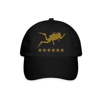 Taucher - Tauchen - Baseballkappe - Schwarz/Schwarz - Vorne