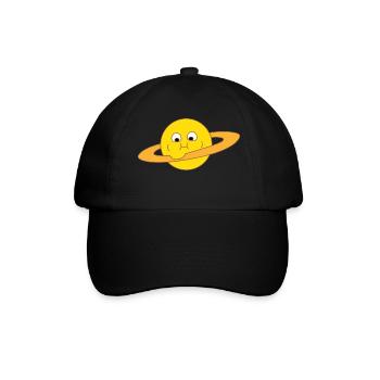 Dicker Saturn - Baseballkappe - Schwarz/Schwarz - Vorne