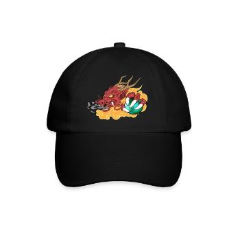 Orientalischer Drache - Baseballkappe - Schwarz/Schwarz - Vorne