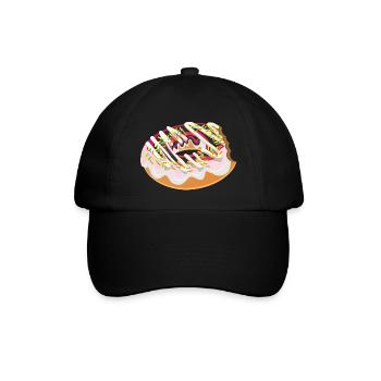 Donut Doughnut Lustiges Geschenk - Baseballkappe - Schwarz/Schwarz - Vorne