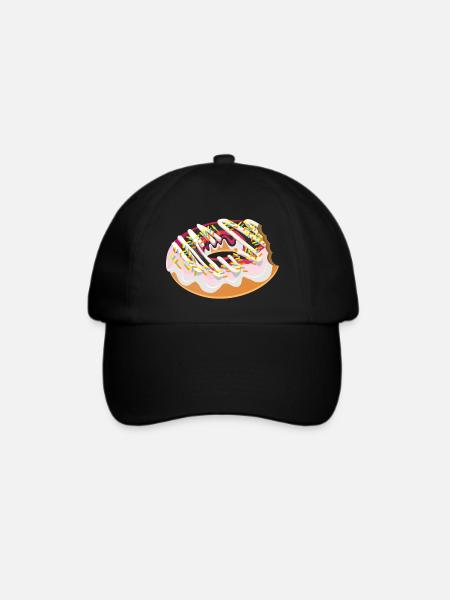Donut Doughnut Lustiges Geschenk - Baseballkappe - Schwarz/Schwarz