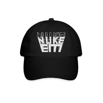 Nuke Em 3D Text - Baseballkappe - Schwarz/Schwarz - Vorne