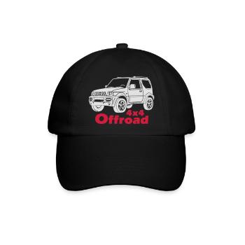 Jimny 4x4 Offroad Off Road Off-Road Allrad T-Shirt - Baseballkappe - Schwarz/Schwarz - Vorne