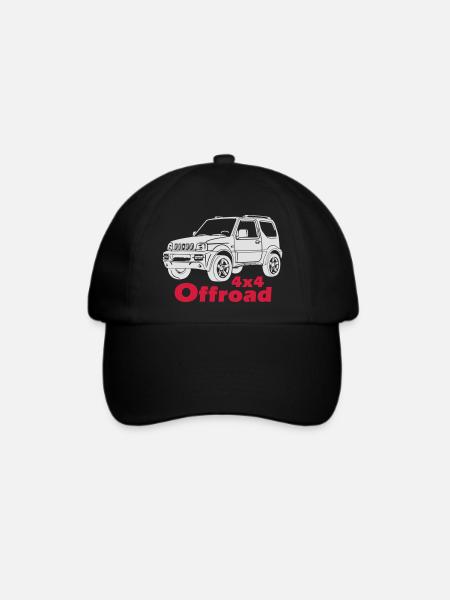 Jimny 4x4 Offroad Off Road Off-Road Allrad T-Shirt - Baseballkappe - Schwarz/Schwarz