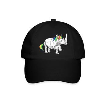 Nashorn Einhorn - Baseballkappe - Schwarz/Schwarz - Vorne