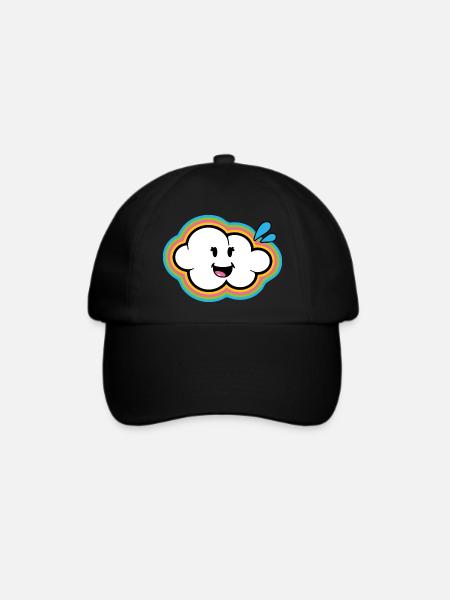 Smiley Kawaii Cloud - Baseballkappe - Schwarz/Schwarz