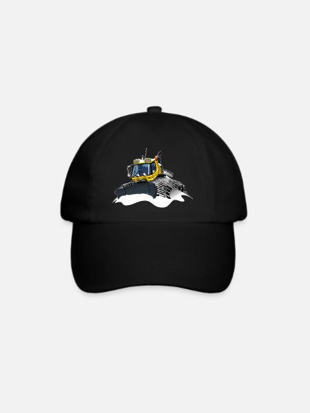 gelber Schneeschaufelschnee - Baseballkappe - Schwarz/Schwarz