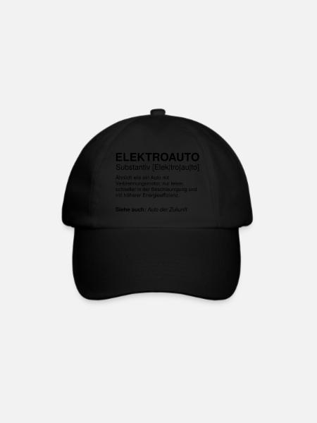Elektroauto Definition | E-Auto Definition | EAuto - Baseballkappe - Schwarz/Schwarz