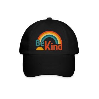 freundlich sein - Baseballkappe - Schwarz/Schwarz - Vorne