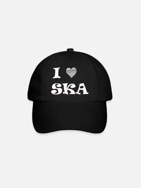 Ska T-Shirt Geschenk Geschenkidee Musik Ragga - Baseballkappe - Schwarz/Schwarz