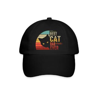Best Cat Dad ever Vatertag Fathers Day Geschenk - Baseballkappe - Schwarz/Schwarz - Vorne