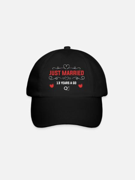13. Hochzeitstag - Baseballkappe - Schwarz/Schwarz