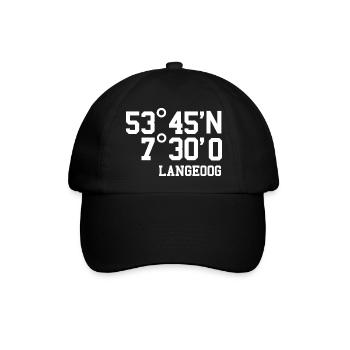 Langeoog Ostfriesische Insel Nordsee Geschenk - Baseballkappe - Schwarz/Schwarz - Vorne