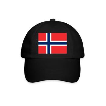 Flagge Norwegens - Baseballkappe - Schwarz/Schwarz - Vorne