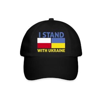 Ich bin mit der ukrainischen Flagge polens - Baseballkappe - Schwarz/Schwarz - Vorne