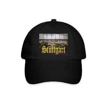 Stuttgart Skyline Vintage Baden-Württemberg - Baseballkappe - Schwarz/Schwarz - Vorne