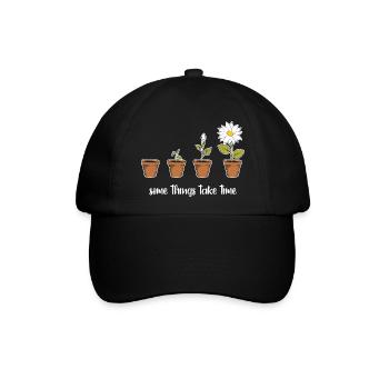 Zeit (dunkel) - Baseballkappe - Schwarz/Schwarz - Vorne
