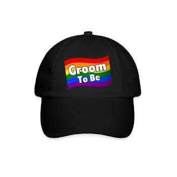 Gay Pride Groom To Be Gay Groom schwuler Verlobter LGBTQ - Baseballkappe - Schwarz/Schwarz - Vorne