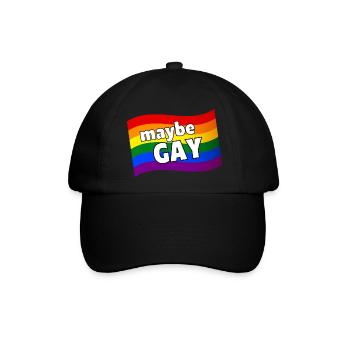 Vielleicht Gay vielleicht nicht schwule Regenbogenflagge LGBQ Pride - Baseballkappe - Schwarz/Schwarz - Vorne