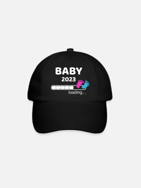 Baby 2023 Schwangerschaft Mutter Mama Idee - Baseballkappe - Schwarz/Schwarz