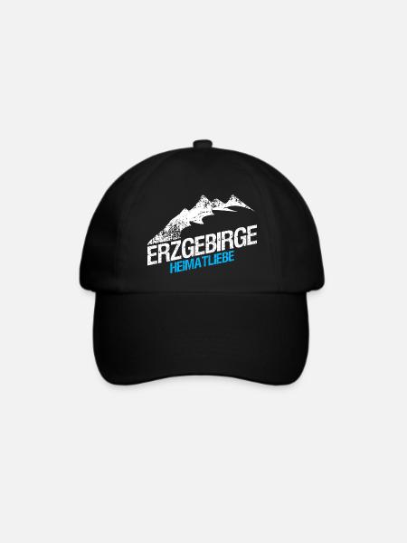 Erzgebirge Wandern Berg - Baseballkappe - Schwarz/Schwarz