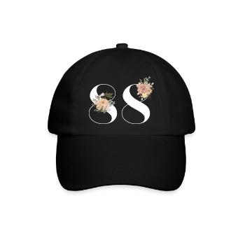 Blumen zum 88-jährigen Jubiläum (Geschenk von 88 Jahren) - Baseballkappe - Schwarz/Schwarz - Vorne