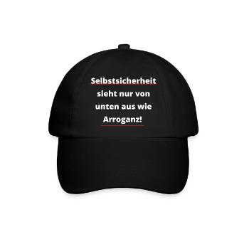 Selbstsicherheit - Baseballkappe - Schwarz/Schwarz - Vorne