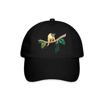 kleines Äffchen - Baseballkappe - Schwarz/Schwarz - Vorne