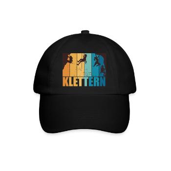 Klettern Bouldern Bergsteigen Berge Vintage - Baseballkappe - Schwarz/Schwarz - Vorne
