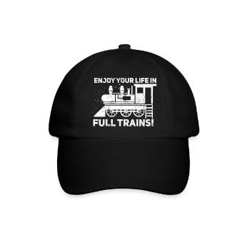 In full trains - Denglish Sprüche Denglisch - Baseballkappe - Schwarz/Schwarz - Vorne