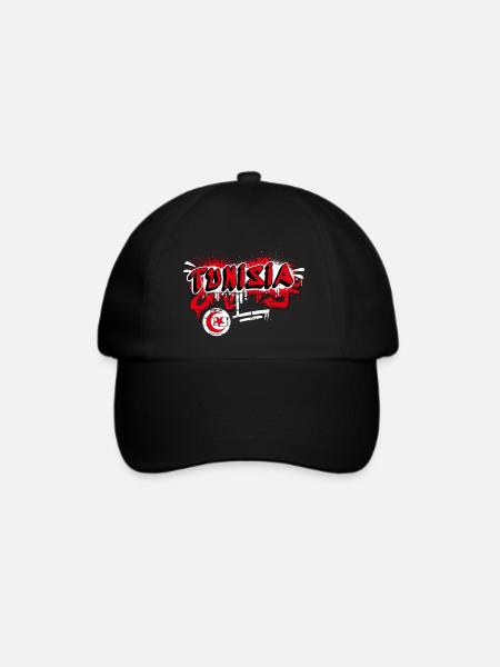 Tunesien Graffiti Flaggen Design - Baseballkappe - Schwarz/Schwarz