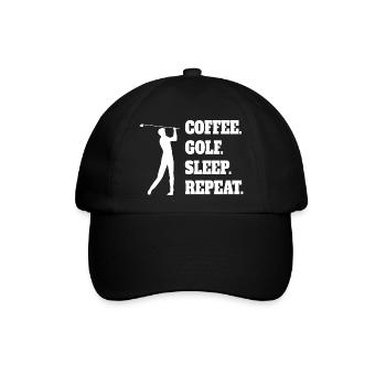 Golfspielerin Golf Golfschläger Spruch Golfball - Baseballkappe - Schwarz/Schwarz - Vorne