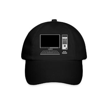 Computer Tastatur Maus Bildschirm - Baseballkappe - Schwarz/Schwarz - Vorne