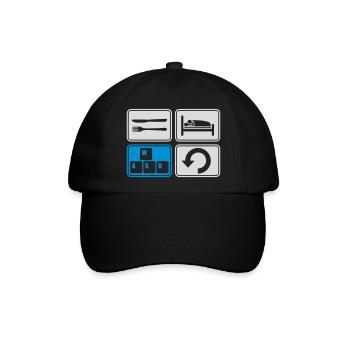 Gaming täglich wiederholen Computer - Baseballkappe - Schwarz/Schwarz - Vorne