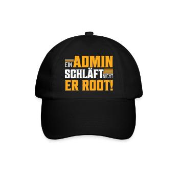 Ein Admin schläft nicht | Er Root! It Programmiere - Baseballkappe - Schwarz/Schwarz - Vorne