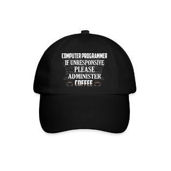 Computer Programmer Coding Software - Baseballkappe - Schwarz/Schwarz - Vorne