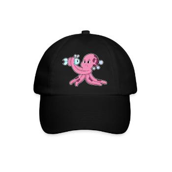 Krake Fisch - Baseballkappe - Schwarz/Schwarz - Vorne