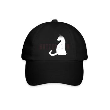 Katzenpapa - Baseballkappe - Schwarz/Schwarz - Vorne