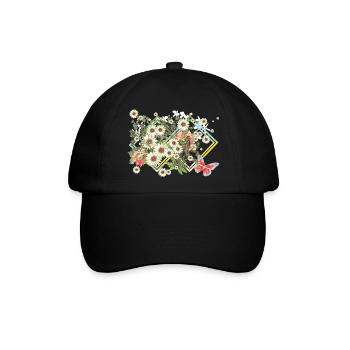 Blumen Blüten - Baseballkappe - Schwarz/Schwarz - Vorne