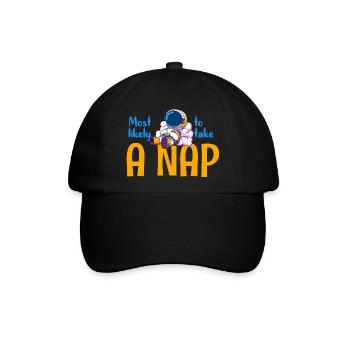 Am ehesten ein Nickerchen machen - Baseballkappe - Schwarz/Schwarz - Vorne