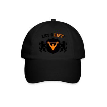 bodybuilding lets lift 2 - Baseballkappe - Schwarz/Schwarz - Vorne